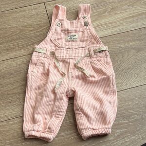 OshKosh B'gosh Light Pink Striped Overalls